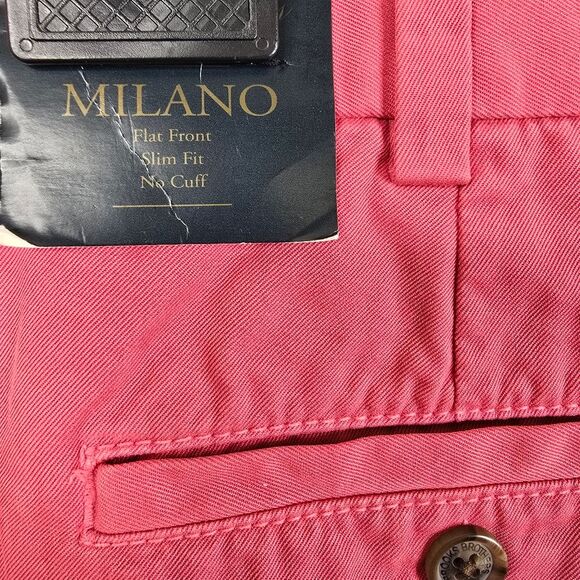 NEW Brooks Brothers Milano Flat Front Slim Fit No Cuff Chino Pants 36x32 - Picture 5 of 8
